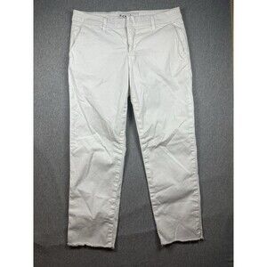 Frank & Eileen Pants Womens Size‎ 6 White Ankle Raw Hem Chino Cotton Stretch